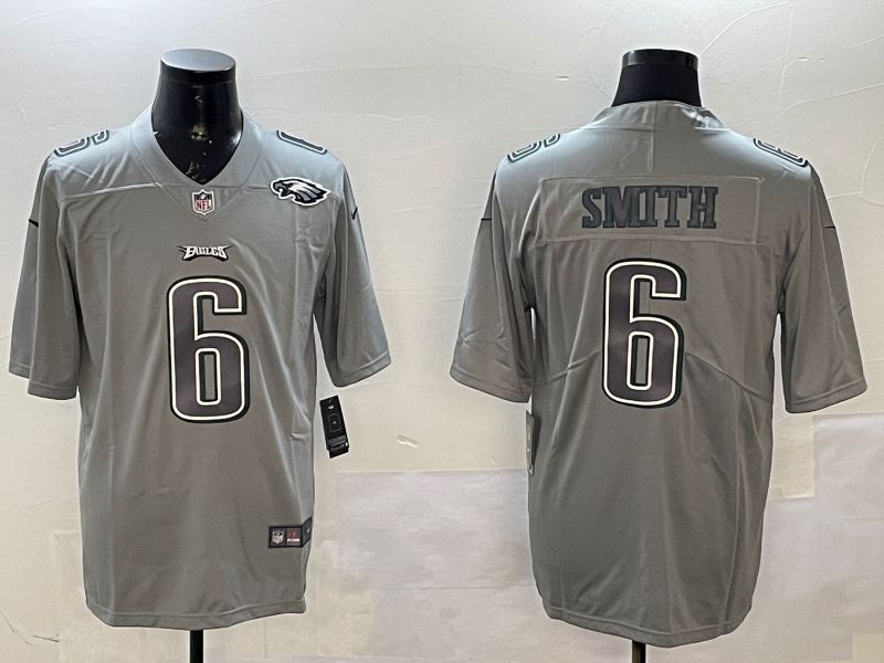 Men Philadelphia Eagles #6 Smith Grey 2025 Nike Vapor Limited NFL Jersey style 2101